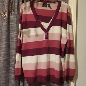 3/$25-*5/$40 Plus SizePurple Stripped Sweater